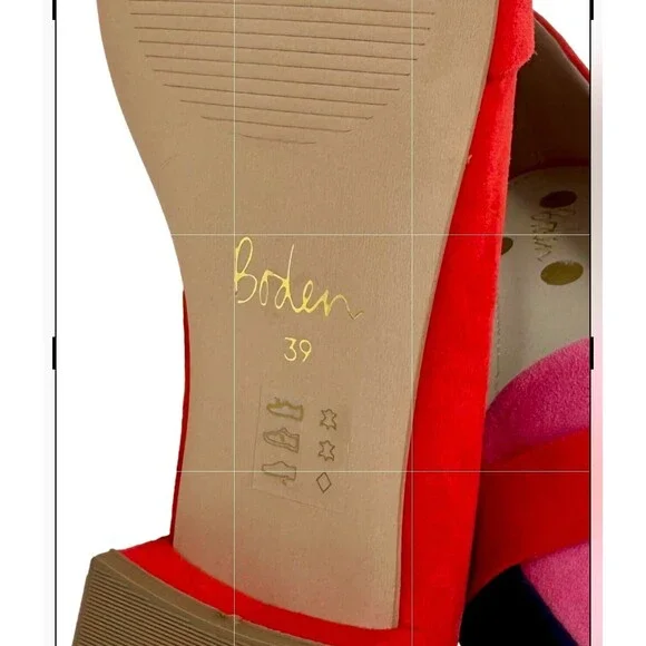 Boden NEW Scarlett Pointy Suede Colorblock Low Heel Shoe Size 39 / 9 - Picture 8 of 8